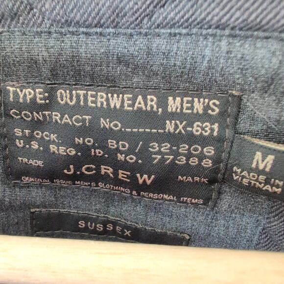 J,Crew Sussex Quilted Jacket Gray Primaloft Utility Field Coat Barn Medium RARE - Picture 2 of 9